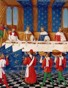 Banquet Given by Charles V in Honour of His Uncle Emperor Charles IV in 1378, from the Grandes Chroniques de France by Jean Fouquet